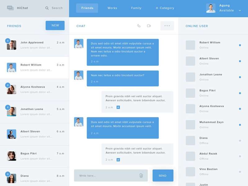 HE SHUAI customers' chat
